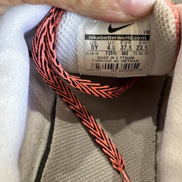 Nike Free 5.0 GS Running Shoes Size 5y/Womens 6.5 Lava Pink Pow 725114-100 - Picture 9 of 10